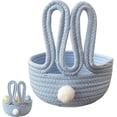 thumbnail image 6 of Desktop Rabbit Basket Organizer, Foldable Woven Cotton Rope Storage Bin, Portable Storage Bin Cosmetics Snacks for Easter Egg Hunt Decor Spring Home（1,pcs,L), 6 of 8