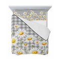 thumbnail image 7 of Quilts Twin Size Bedding Set, Spring White Daisy Lightweight Quilted Comforter, Farmhouse Floral Gray Buffalo Plaid Soft Reversible Bedspread Coverlet with Pillow Covers for All Season, 68" x 86", 7 of 7