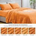 thumbnail image 7 of Flannel Sheets Queen Size Burnt Orange - Super Soft Fall Fleece Sheets Set Fluffy Extra Plush, 4 Piece(Include Fitted Sheet, Flat Sheet, 2 Pillowcases), 7 of 7