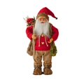 thumbnail image 1 of Adorno de fiesta de muñeco de Papá Noel, figura de Papá Noel de pie, linda decoración navideña para la entrada de la mesa, entrada interior 25 x 5 x 60 cm, 1 of 8