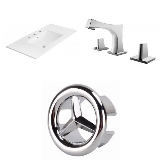 American Imaginations 48-in. W 3H8-in. Ceramic Top Set In White Color AI-24166