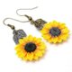 thumbnail image 2 of Pendientes colgantes de girasol Yashi flores amarillas joyas de boda, 2 of 4