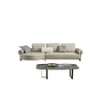 thumbnail image 4 of American Eagle Furniture Genuine Leather & Metal Sectional in Gray, 4 of 7