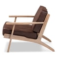 thumbnail image 4 of Baxton Studio Sigrid Mid-Century Modern Dark Brown Faux Leather Effect Fabric Upholstered Antique Oak Finished Wood Armchair, 4 of 9