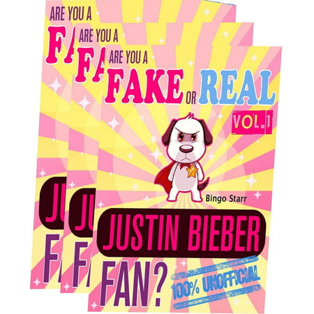 Are You a Fake or Real Justin Bieber Fan? Bundle Version: Red and Yellow and Blue - The 100% Unofficial Quiz and Facts Trivia Travel Set Game -
