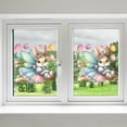 thumbnail image 3 of YingYouFu Easter Bunny Window Clings White PVC Static Window Stickers Rabbit Butterfly Flower Grass Decals Removable Reusable Window Decor for Easter Spring Home Party Glass Door Window Decoration, 3 of 7