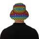 thumbnail image 5 of Fotbe Rainbow Chequerboard Sombrero Tipo Pescador con Estampado – Sombrero de Sol de Algodón de Moda para Playa, Golf, Pesca, 5 of 6