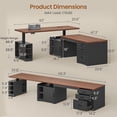 thumbnail image 2 of SEDETA 70.9" L Shaped Standing Desk with Storage, Convertible Height Adjustable Electric Sit Stand Desk with File Drawers, Cabinet, Monitor Shelf & Charging Port, Black+Brown, 2 of 9