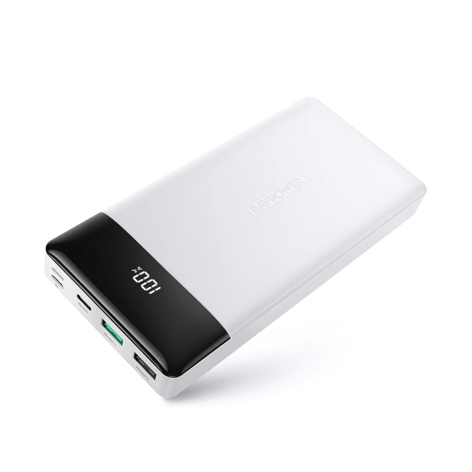 RAVPower 20000mAh Power Bank 20W PD 3.0 USB-C Power Delivery Portable  Charger, White 