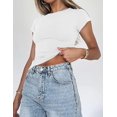 thumbnail image 2 of Crop Workout Tops for Women Pack Summer Short Sleeve Gym Athletic Compression Shirts Cute Tight Basic Tops Tee, 2 of 6