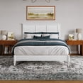 thumbnail image 2 of Charlotte Queen Solid Wood Low Profile Platform Bed in White, 2 of 13