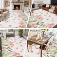 thumbnail image 5 of Large Area Rugs for Living Room Bedroom, Pink Spring Floral 8'x10' Rug Washable Carpet Runner Indoor Outdoor, Pastoral Flowers Farmhouse Rustic Non Slip Floor Mats Rug for Kitchen, Patio, 5 of 8