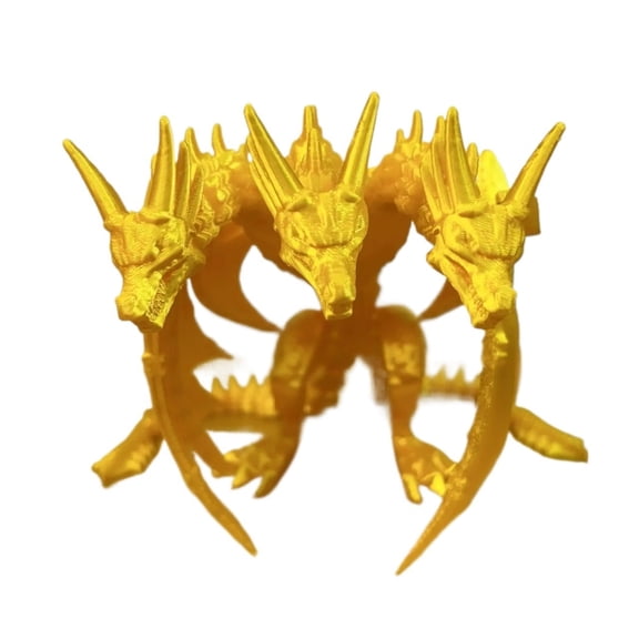 1PC 3D Printed 3 Head Monsters Standing Gigantor With Movable Wings Crystal Joints For Model Decorative Or Halloween Christmas Gifts