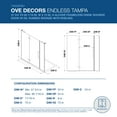 thumbnail image 2 of Ove Decors Tampa 60-1/16 in. W x 72 in. H Alcove Hinge Frameless Shower Door in Oil Rubbed Bronze, 2 of 17