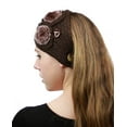 thumbnail image 2 of NYFASHION101 Hand Knitted Furry Flowers Winter Headband Headwrap - NAG325Y, Brown, 2 of 4