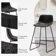 thumbnail image 5 of Dycanpo 24" Bar Stools Set of 3 with Back, Faux Leather, Metal Legs for Home Kitchen Island, Black, 5 of 11