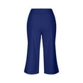 thumbnail image 5 of Travel Outfits Women Airport Women's Cropped Pants Summer Casual Pants With Pockets Women's Casual Beautiful Clothes for Women Loose for Long Sleeve Button down Shirt with Blue L, 5 of 6