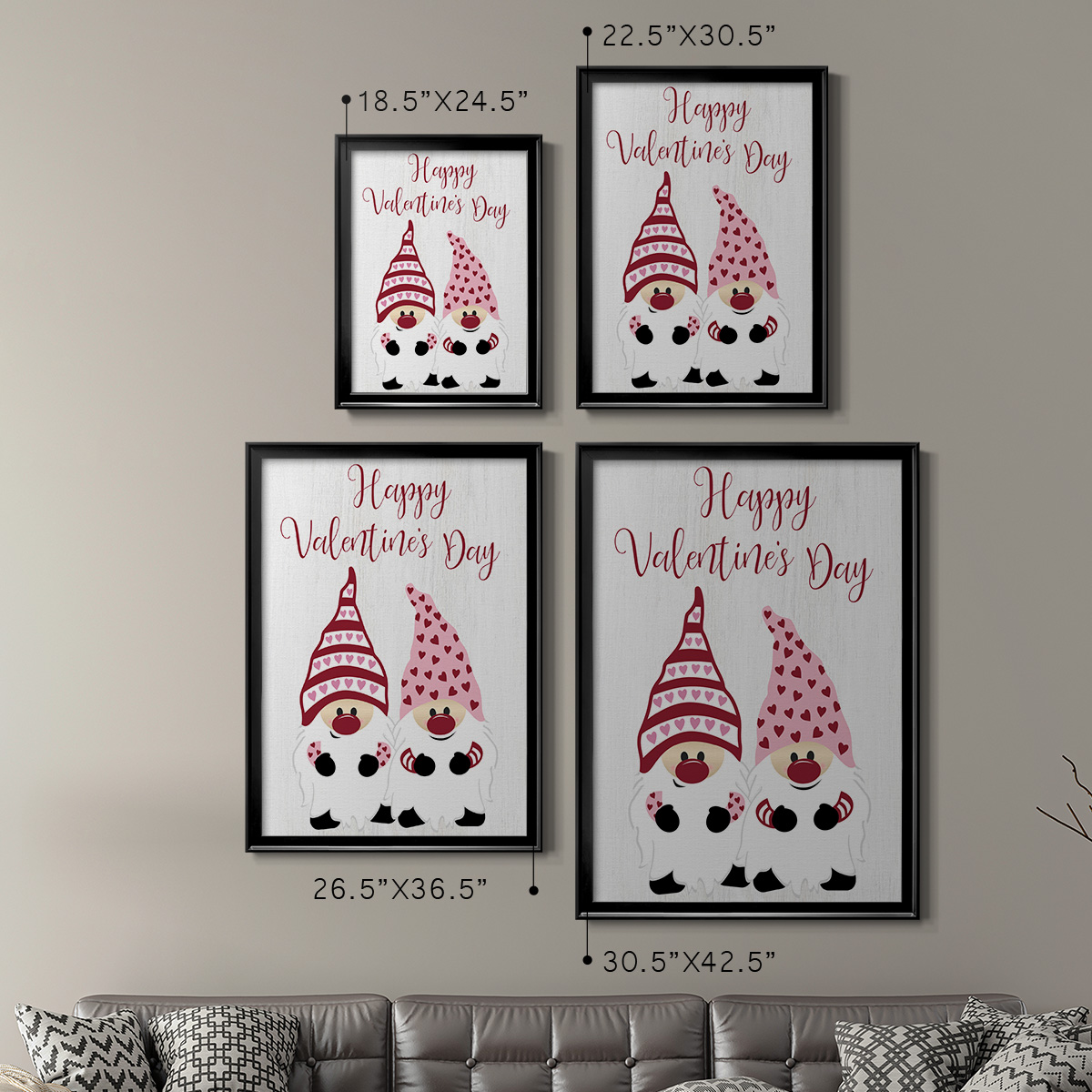 Valentines Gnomes Premium Classic Framed Print - Ready to Hang