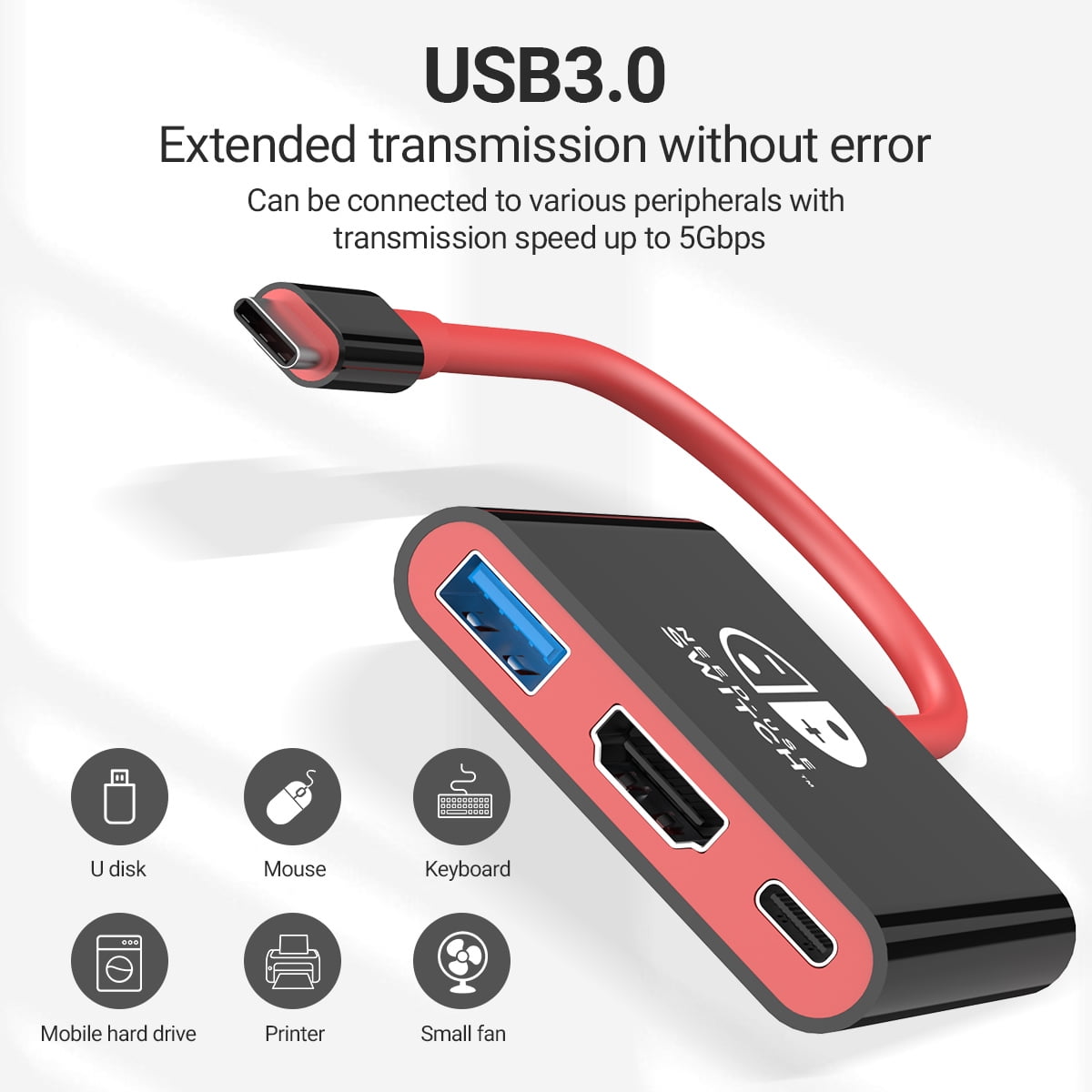 DOONJIEY Portable Switch TV Dock Station 3 in 1 USB-C Hub with 4K HDTV,USB3.0,PD 100W Ports for Nintendo Switch/OLED Steam Deck Mac Pro