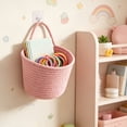 thumbnail image 5 of Linnome Woven Wall Hanging Storage Basket Hangable Sundry Organizer Basket for Cosmetics Snack Small Household Goods Classification Arrangement, 5 of 6