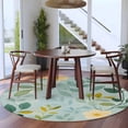 thumbnail image 4 of Spring Green Leaf Round Area&nbsp;Rug 6ft Pastoral Leaf Yellow Flower Plant Linen Non-Slip&nbsp;Washable Circle Rugs Soft Felt Indoor Floor Mat for Bedroom Kitchen Living Room Bathroom, 4 of 9