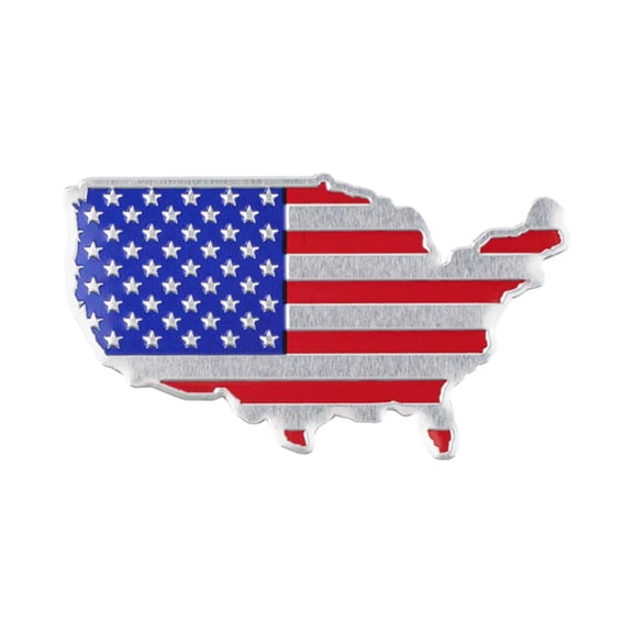 Ysmzzmsy1PCS American Flag Map Car Decal, 3D Metal Sticker, 1.57 x 2.76 inches, Red White Blue