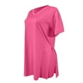 thumbnail image 3 of Pxiakgy Two Piece Outfits for Women Short Sleeve Casual Basic Shorts Set Pink + M, 3 of 5