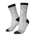 thumbnail image 1 of Fotbe Silver Mosaic Calcetas Largas con Estampado para Hombre y Mujer – Calcetas de Compresión Transpirables y Elásticas, Viajar y Uso Diario Talla 5-11, 1 of 6