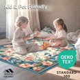 thumbnail image 4 of ODIKA 4'x6' Machine Washable Non-Slip Area Rug, Chic Featuring Lush Floral and Feathered High Traffic Rug, Coral, 123105, 4 of 7