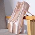thumbnail image 3 of Zapatos de baile de ballet de satén, suela de cuero dividida, zapatillas de ballet rosa, zapatos planos con cinta, zapatos de gimnasia para niñas 42 Baoblaze Zapato de baile, 3 of 8