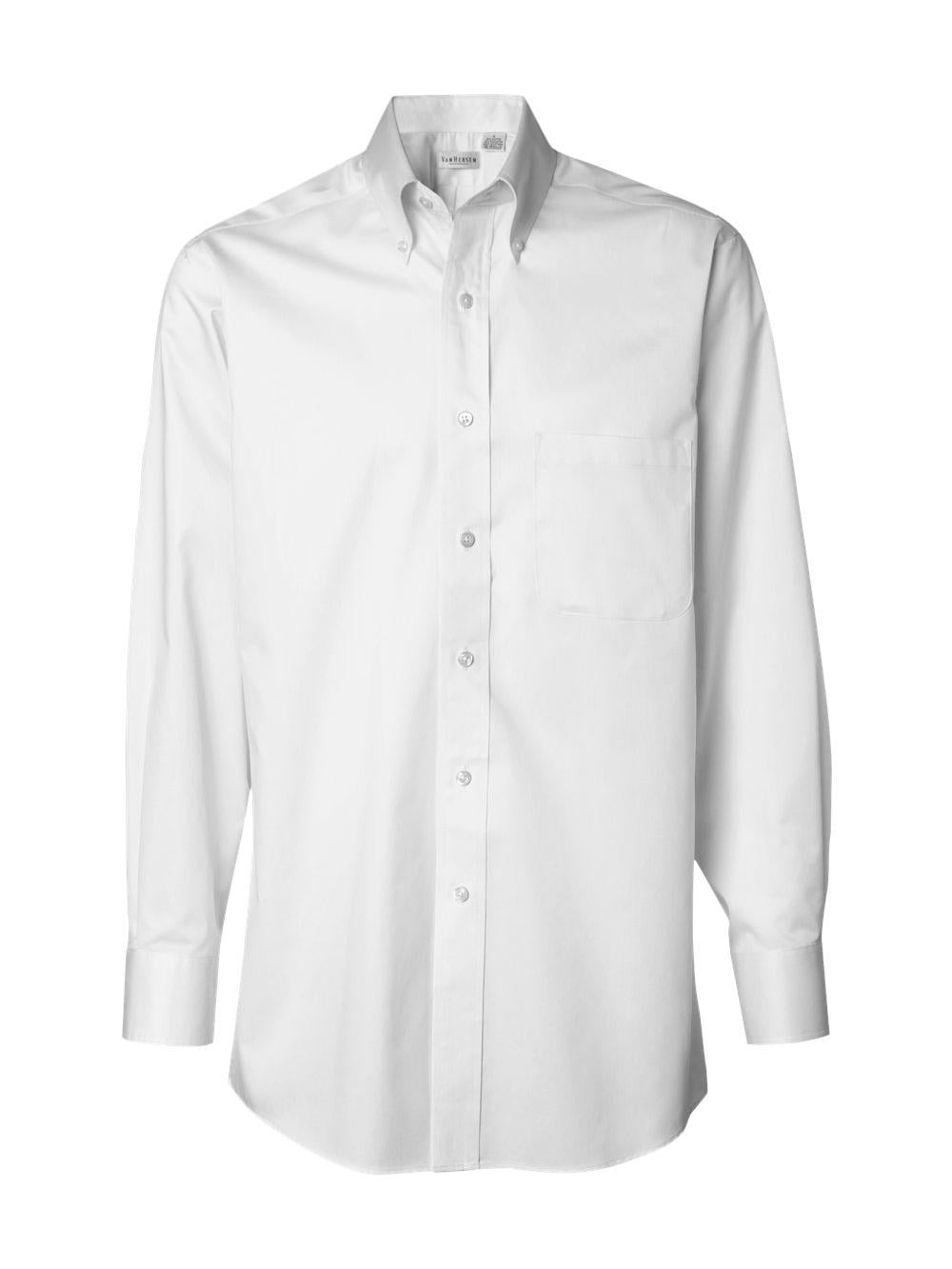Van Heusen Men's Long-Sleeve Twill Dress Shirt - Wrinkle-Resistant, Button-Down Collar