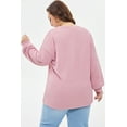 thumbnail image 7 of DOKOTOO Plus Size Sweatshirts for Women Long Sleeve V Neck Oversized Drop Shoulder Solid Pullover Tops(1X-5X), 7 of 7