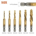thumbnail image 3 of Impact Driver Bits 12PCS Metric Thread M3 M4 M5 M6 M8 M10 Screw Tapping Tools 1/4" Hex Shank Titanium Plated HSS 12x4341 Titanium Plating Long, 3 of 5