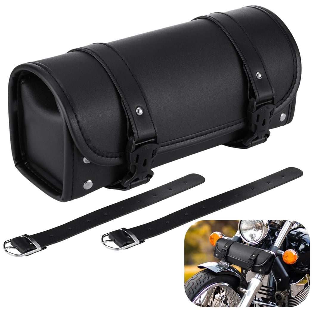 Motorcycle Handlebar Bag, PU Leather Bag for Motorbike, Motorcycle Tool Pouch, Motorcycle Fork