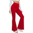 thumbnail image 2 of frariair Womens Yoga Pants with Pockets Plus Size Flare Leg Leggings Stretchy High Waisted Bootcut Wide Leg Yoga Pant Red 1 PC, 2 of 9
