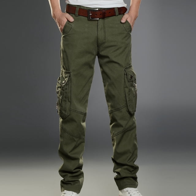 EGNMCR Men's Lightweight Pants, Cargo Pants Men, Linen Pants Men Men's Trousers Pants For Men Cotton Solid Color Multi-pocket Straight-leg Pants Denim Trousers Men Pants