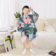 thumbnail image 6 of FORMRS Wearable Blanket Hoodie with Sleeves for Kids Cozy Flannel Sweatshirt, Pink Flowers, 6 of 7