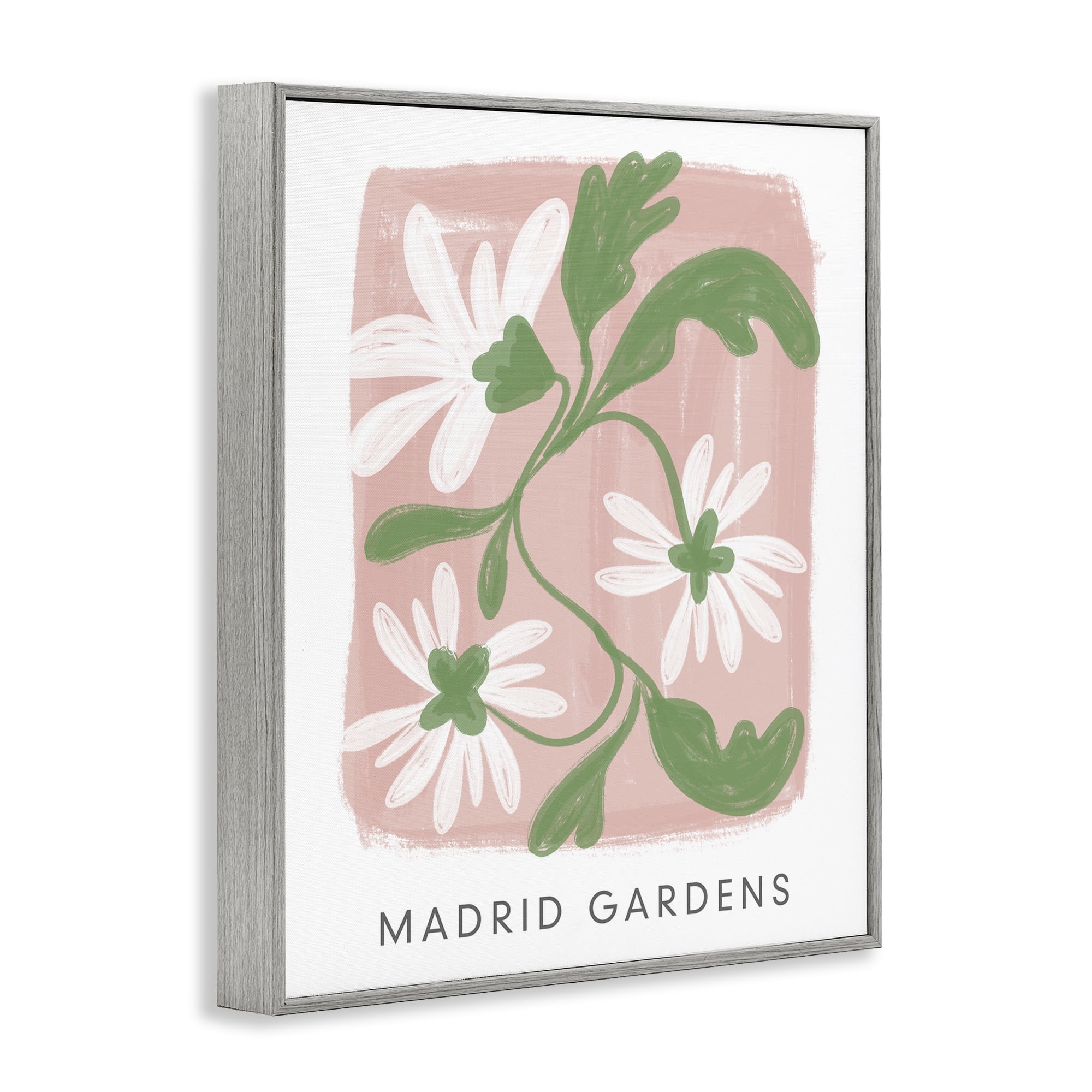 Stupell Industries Madrid Gardens Pastel Blooms Gray Framed Giclee Art, design by Lucille Price