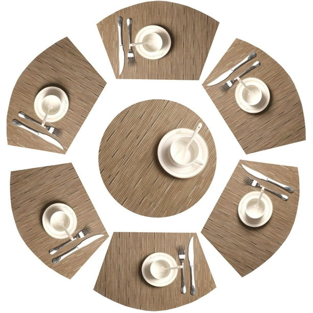Homify Round Table Placemats Set Of 7, Vinyl Placemats For Round Table