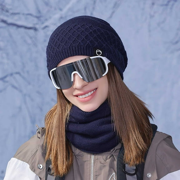 Winter Set with Contrast Cuffs on Beanie Matching Scarf Modern Look for Trendsetters Hat Scarf