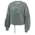 thumbnail image 2 of Women's WEAR by Erin Andrews Green New York Jets Washed Fleece Long Sleeve T-Shirt & Shorts Lounge Set, 2 of 6