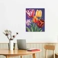 thumbnail image 2 of Nawypu  Colorful Tulips Art -  Minimalist flowers Art Print-Modern Plant Canvas Wall art-Watercolor Blooming Floral Flower Artwork for Garden Farmhouse Decor, 2 of 4