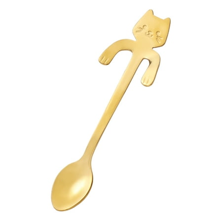 

Yidarton Cartoon Cat Stainless Steel Spoon Cute Coffee Mixing Hang Spoon Mug Spoon Gold