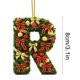 thumbnail image 2 of Adornos navideños artesanales decorativos para el árbol, monogramas decorativos acrílicos 2D con gorro de Papá Noel, 26 letras, adornos navideños colgantes para manualidades, decoración navideña para, 2 of 5