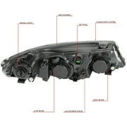 ANQIDI Fits 2010 2012 2013 Kia Forte/Forte Koup 1 Pair Headlamps Front Headlight Assembly Set (Left + Right Side)