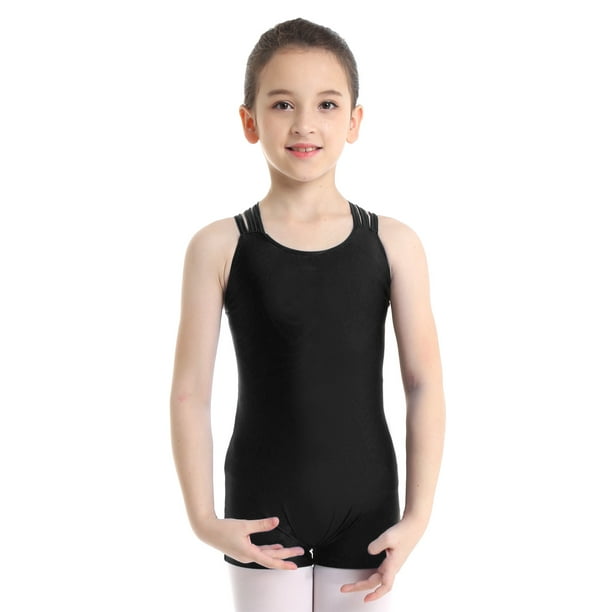 DPOIS Girls Strappy Criss Cross Back Gymnastics Unitard Ballet Dance