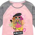 thumbnail image 3 of LOL OMG! Fashion Dolls - Neonlicious - Toddler & Youth Girls Raglan Graphic T-Shirt, 3 of 5