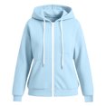 thumbnail image 4 of Women’s Zip‑Up Hooded Drawstring Sweatshirt , Fall Winter Long Sleeve Hoodie with Pockets, Women's ,Size L-5XL, 4 of 4