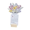 thumbnail image 6 of Tachiuwa Bloomy Flowers Desk Calendar 2025 Stand up Calendar Table Ornament with Wooden Base for New Year,Housewarming,Fireplace,Party White 22x10cm, 6 of 10