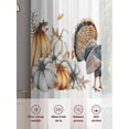 thumbnail image 6 of Thanksgiving Sheer Curtains 63 inches Long, Pumpkin Turkey Maple Leaf Fall Sunflower Light Filtering Sheer Window Curtains Rod Pocket Voile Drapes for Bedroom Living Room, 2 Panels 52"W x 63"L, 6 of 7